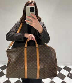Louis Vuitton Brown Monogram Coated Canvas & Vachetta Leather Vintage Keepall 60