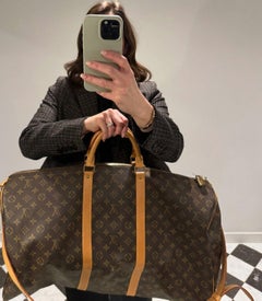 Louis Vuitton: Keepall Vintage 60 in tela e pelle vintage con Monogram marrone e pelle Vachetta
