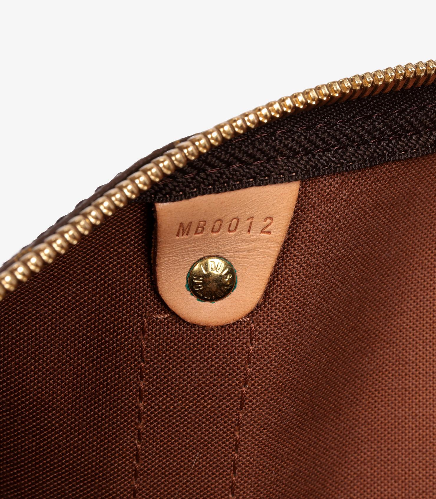 Louis Vuitton Brown Monogramm beschichtetem Segeltuch & Vachetta Leder Vintage Keepall 60 2