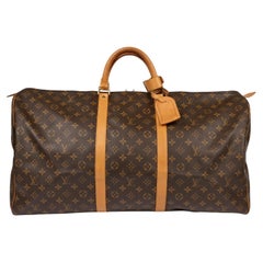 Louis Vuitton Brown Monogram Coated Canvas & Vachetta Leather Vintage Keepall 60