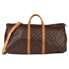 Louis Vuitton Brown Monogram Coated Canvas & Vachetta Leather Vintage Keepall 60