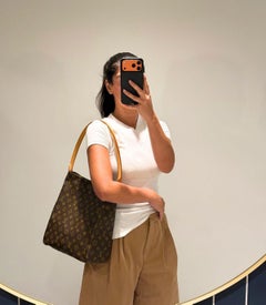 Louis Vuitton Brown Monogram Coated Canvas & Vachetta Leather Vintage Looping GM