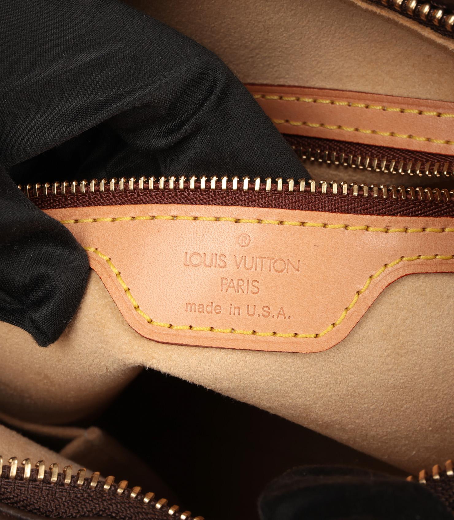 Louis Vuitton Brown Monogram Coated Canvas & Vachetta Leather Vintage Looping GM en vente 4