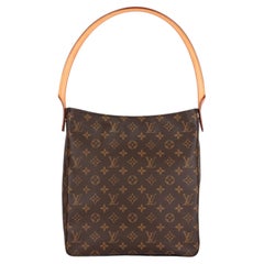 Louis Vuitton Brown Monogram Coated Canvas & Vachetta Leather Vintage Looping GM