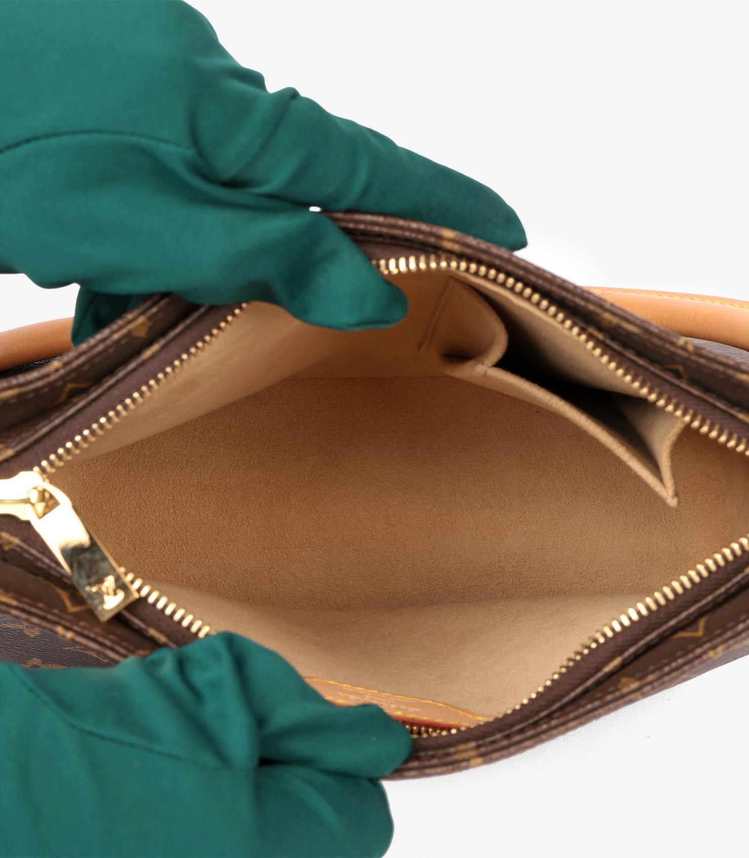 Louis Vuitton Brown Monogram Coated Canvas & Vachetta Leather Vintage Looping MM 6