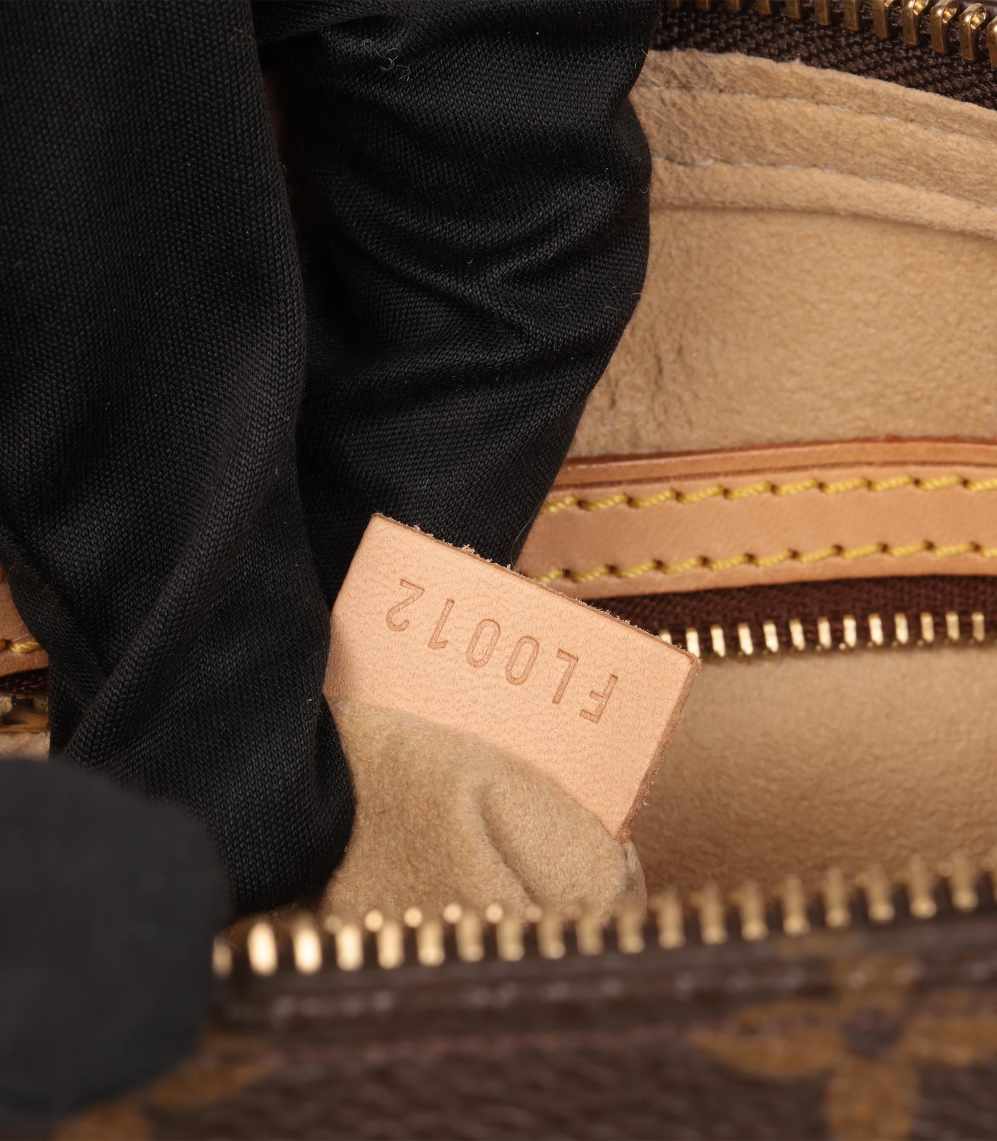 Louis Vuitton Brown Monogram Coated Canvas & Vachetta Leather Vintage Looping MM en vente 5