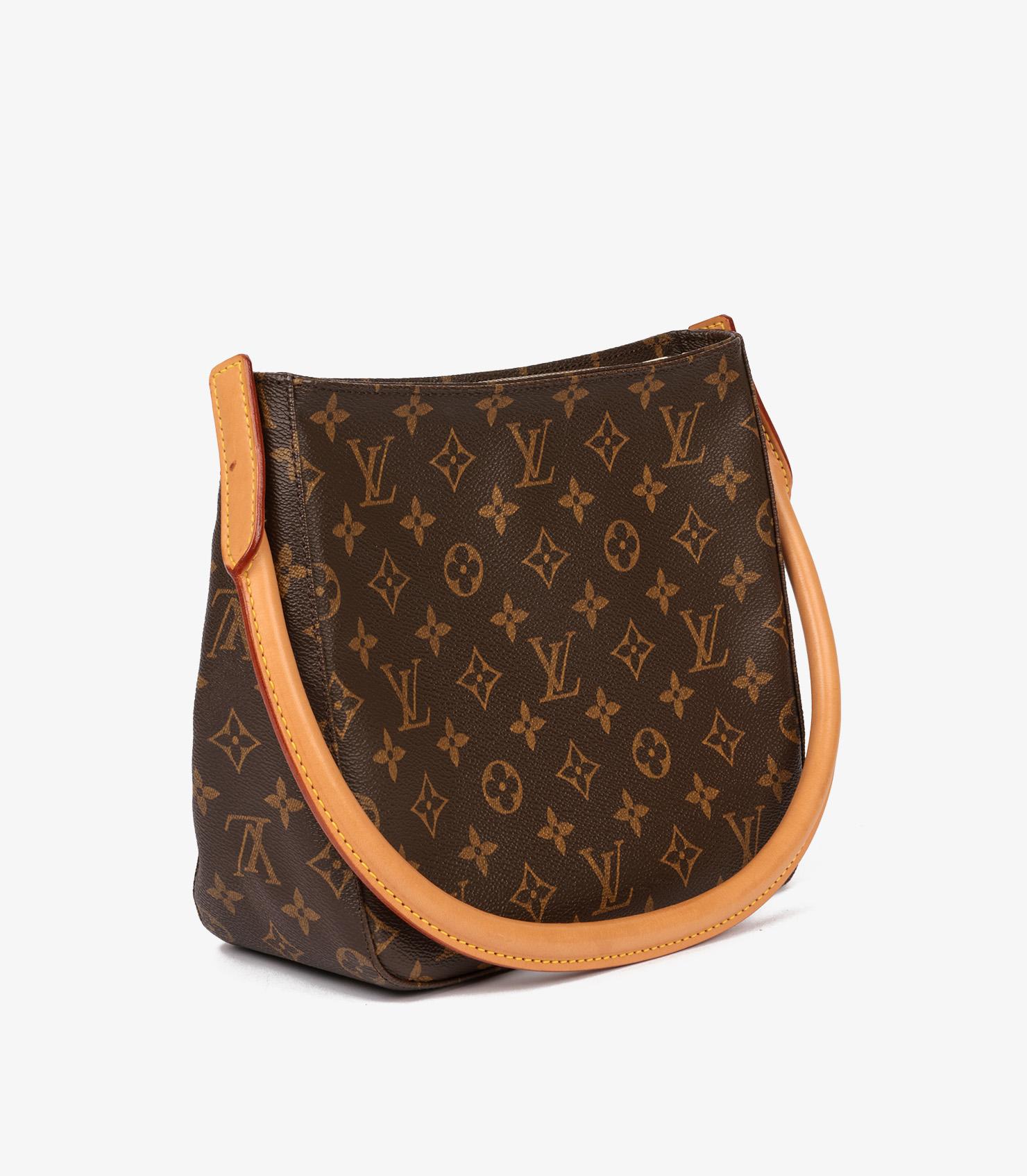 Louis Vuitton Brown Monogram Coated Canvas & Vachetta Leather Vintage Looping MM In Excellent Condition In Bishop's Stortford, Hertfordshire