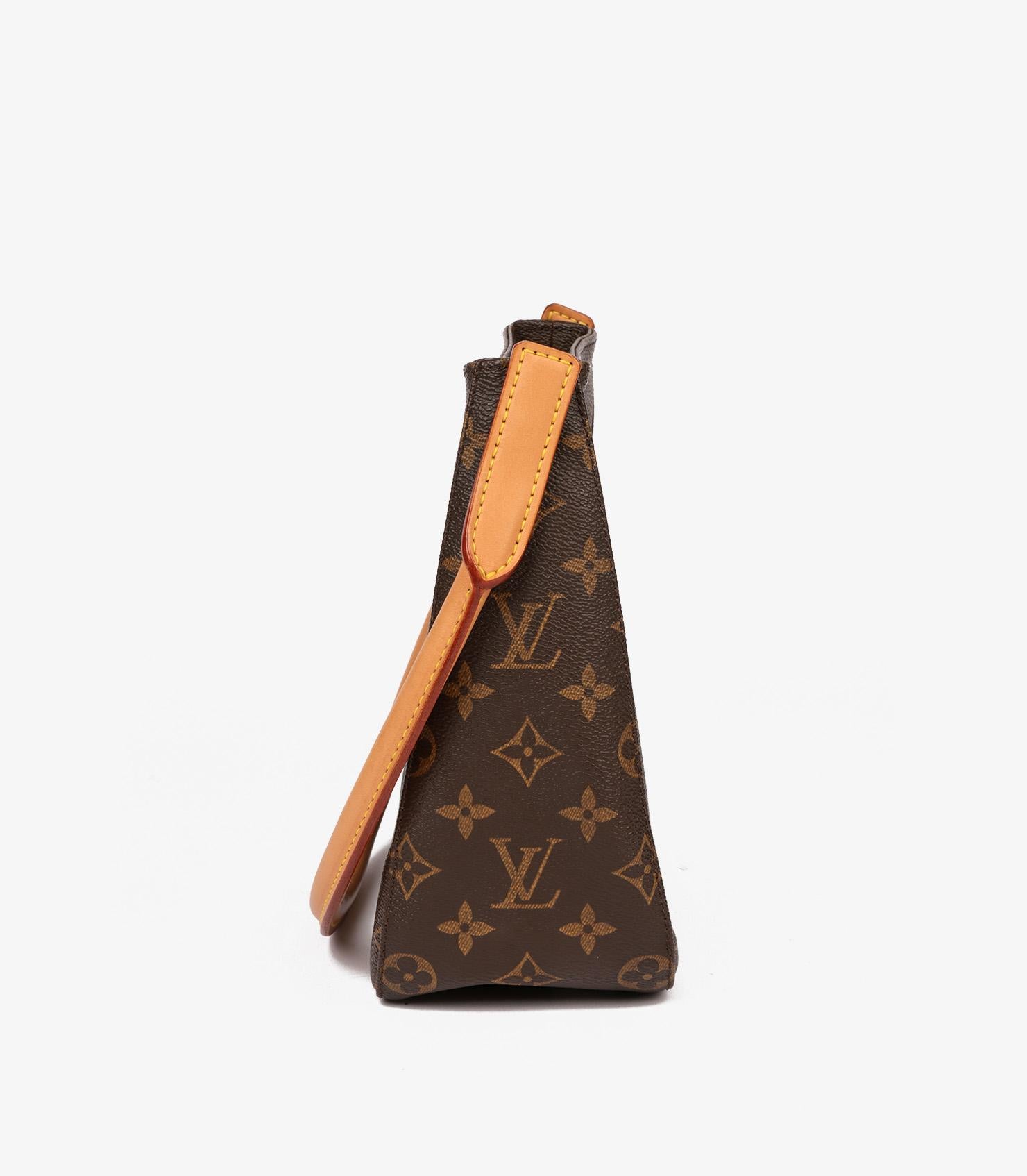 Louis Vuitton Brown Monogram Coated Canvas & Vachetta Leather Vintage Looping MM 1