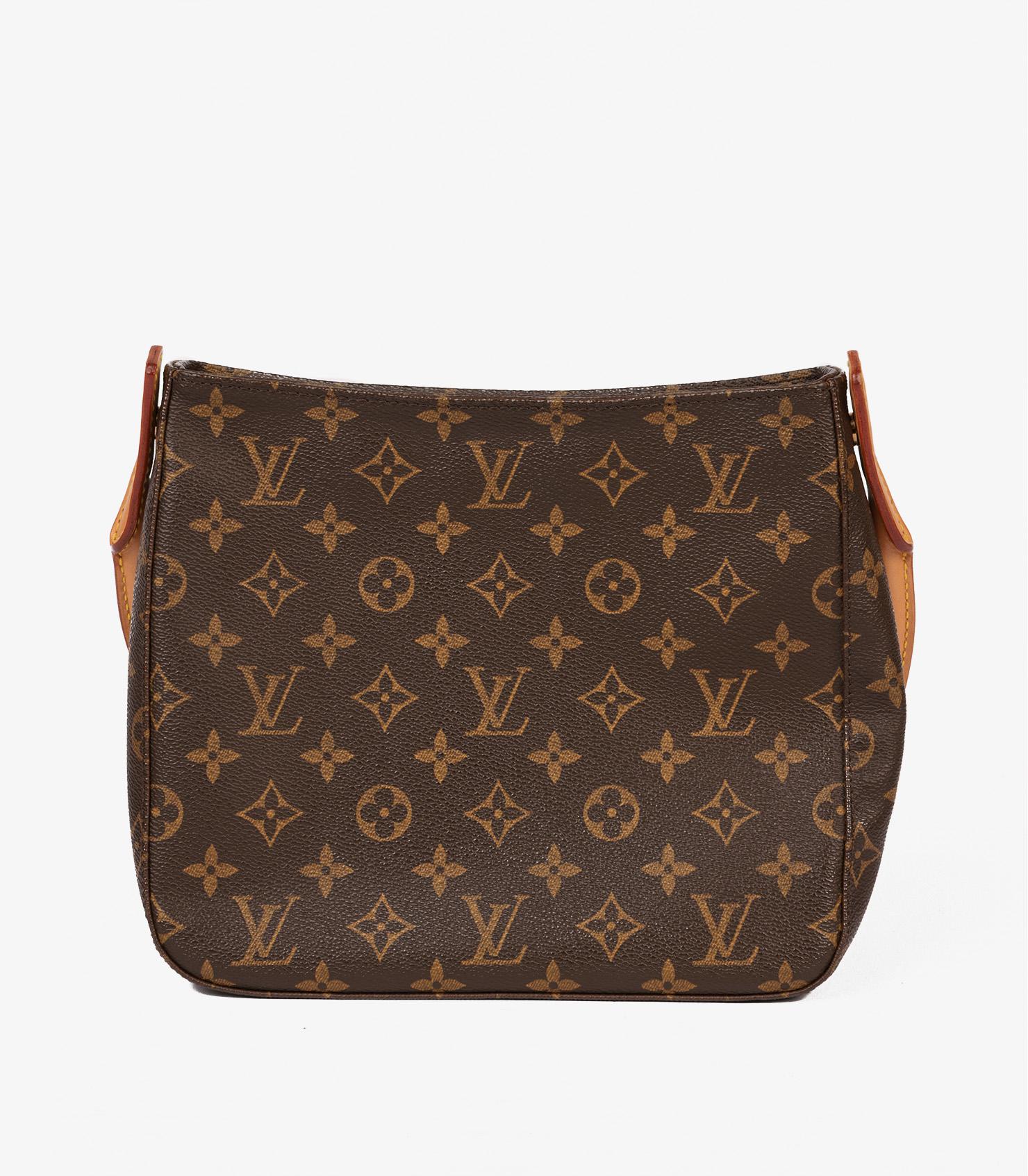 Louis Vuitton Brown Monogram Coated Canvas & Vachetta Leather Vintage Looping MM 2