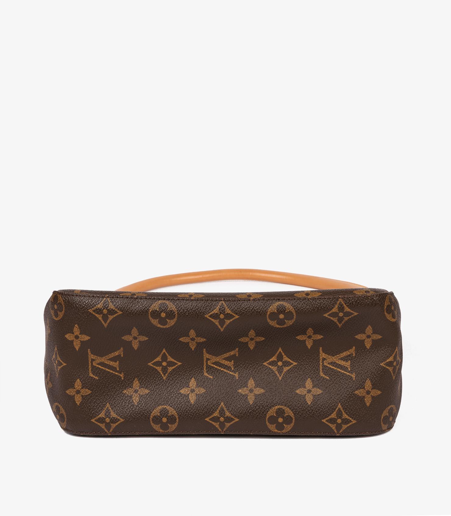 Louis Vuitton Brown Monogram Coated Canvas & Vachetta Leather Vintage Looping MM 3