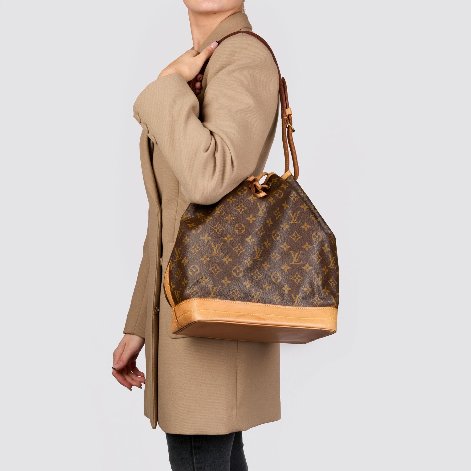 LOUIS VUITTON Brown Monogram Coated Canvas & Vachetta Leather Vintage Noé 7