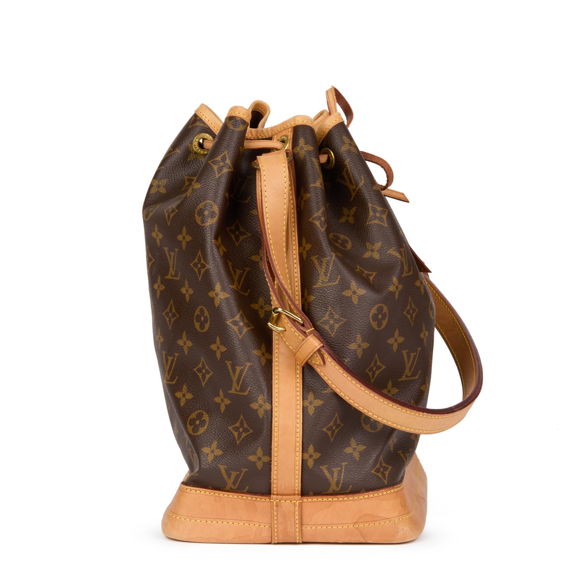 LOUIS VUITTON Brown Monogram Coated Canvas & Vachetta Leather Vintage Noé In Excellent Condition In Bishop's Stortford, Hertfordshire
