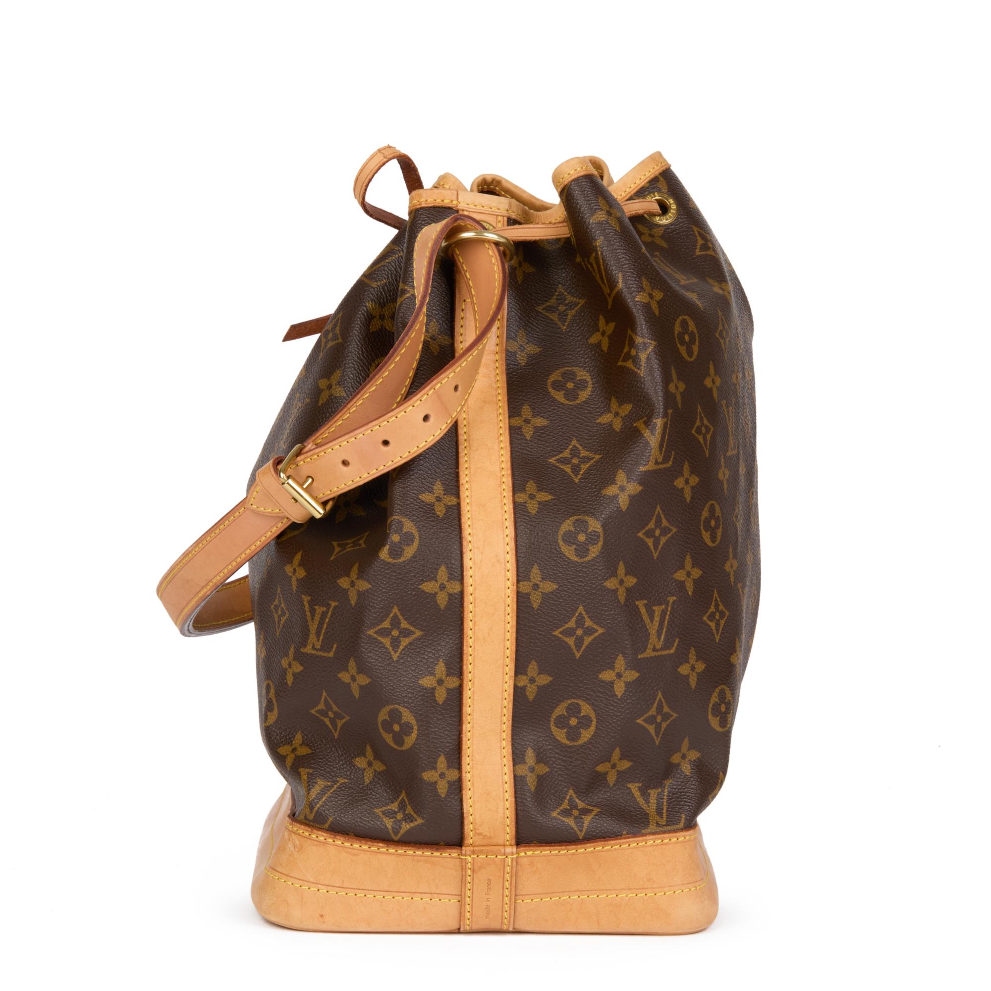 Women's LOUIS VUITTON Brown Monogram Coated Canvas & Vachetta Leather Vintage Noé