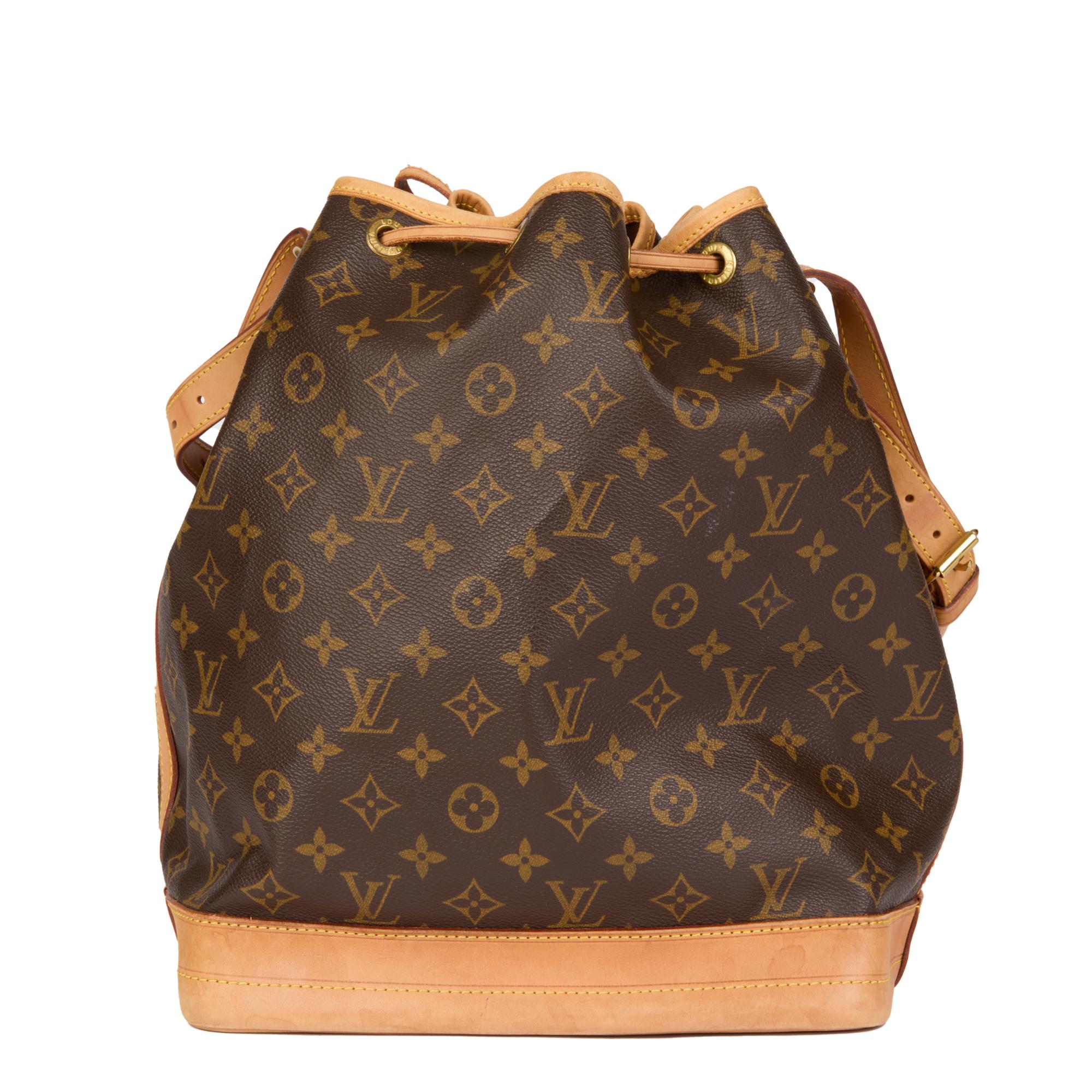 LOUIS VUITTON Brown Monogram Coated Canvas & Vachetta Leather Vintage Noé 1