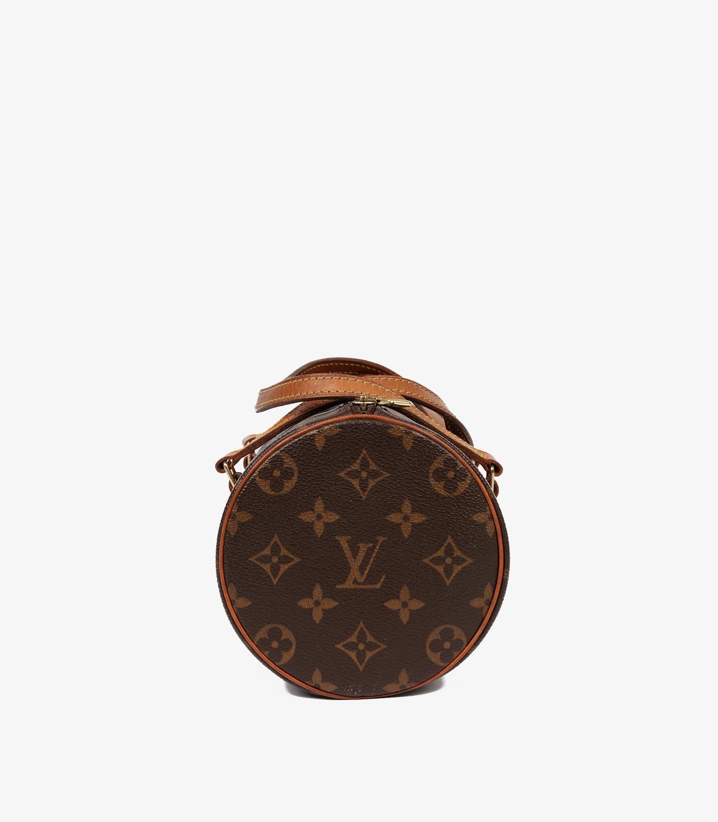 Louis Vuitton Brown Monogram Coated Canvas & Vachetta Leather Vintage Papillon In Excellent Condition For Sale In Bishop's Stortford, Hertfordshire