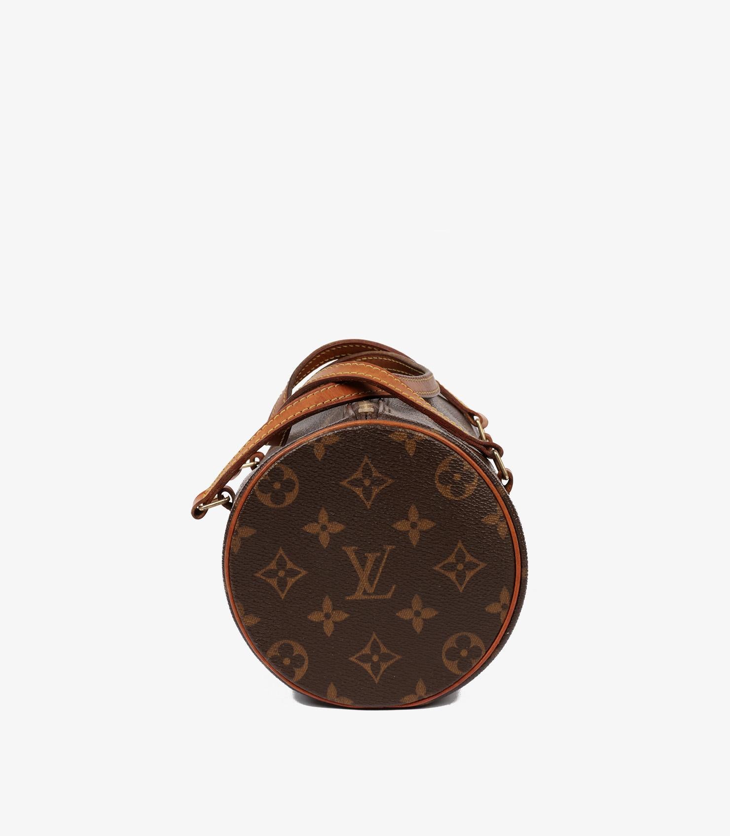 Women's or Men's Louis Vuitton Brown Monogram Coated Canvas & Vachetta Leather Vintage Papillon For Sale