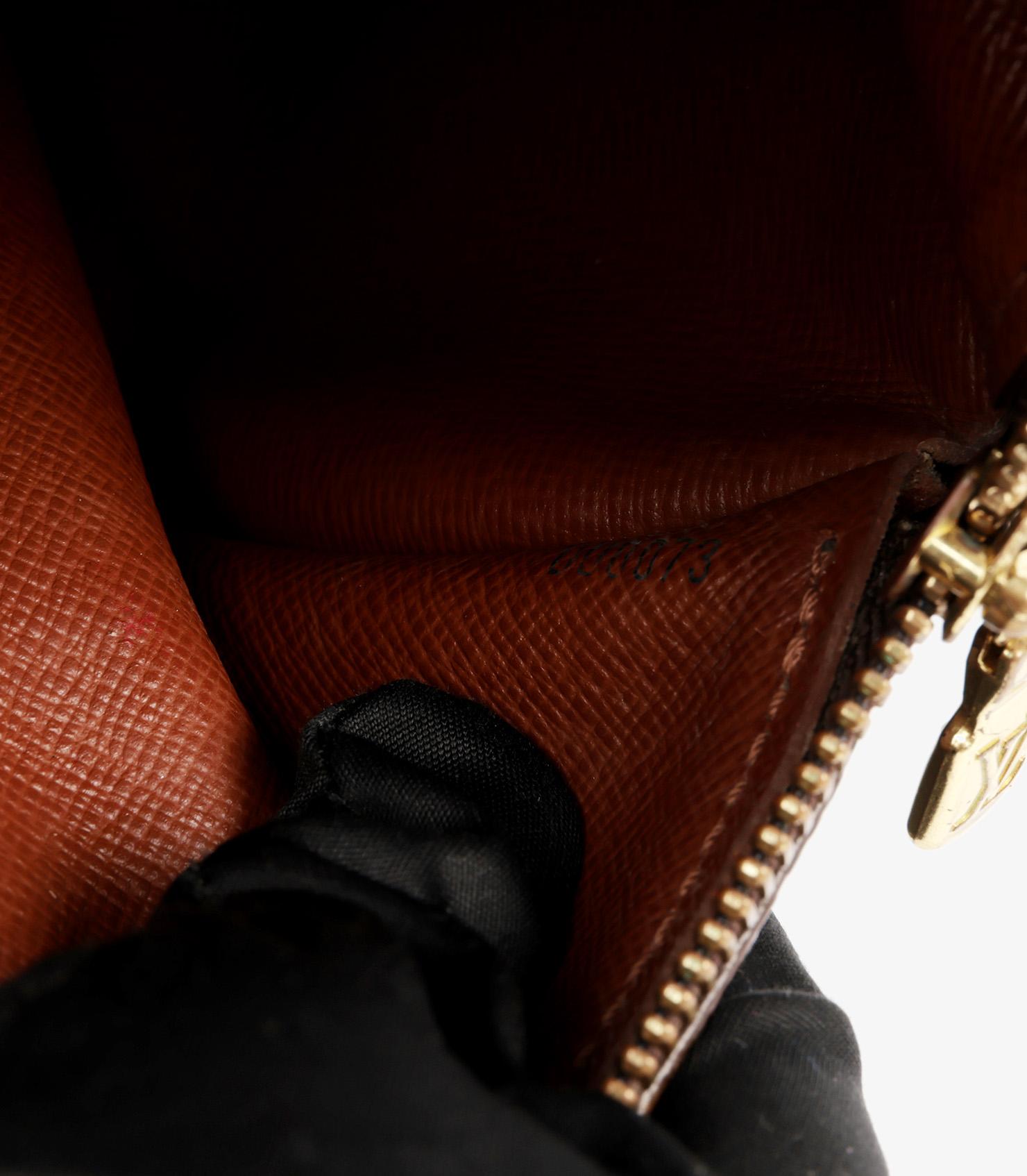 Louis Vuitton Brown Monogram Coated Canvas & Vachetta Leather Vintage Papillon For Sale 3