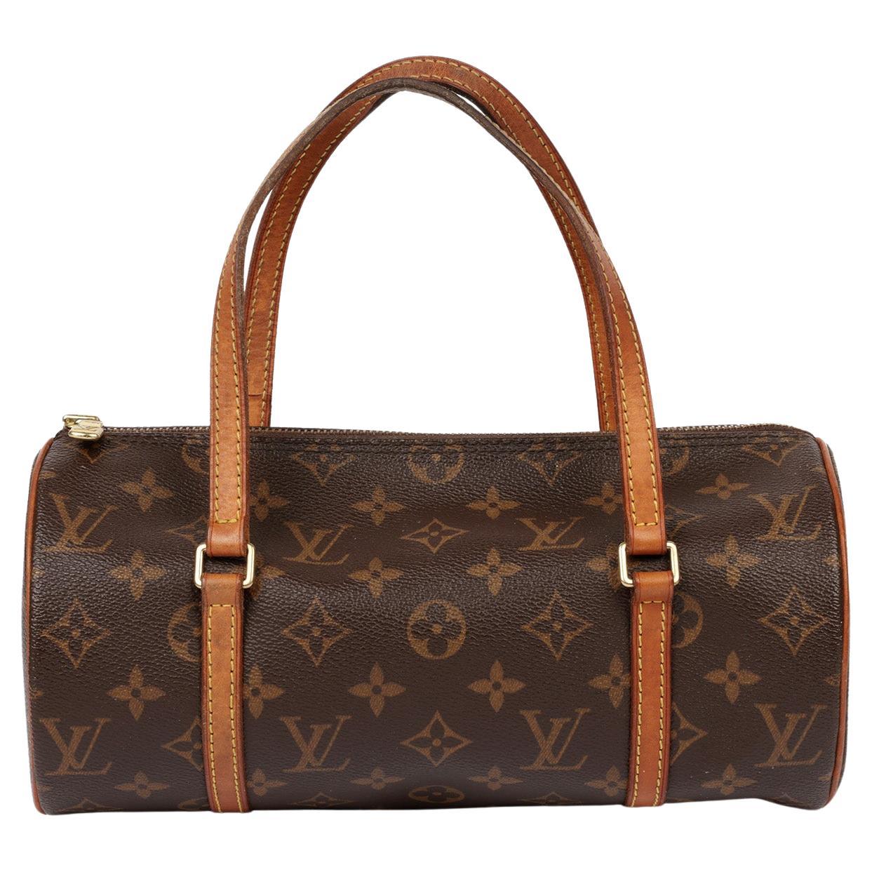 Louis Vuitton Brown Monogram Coated Canvas & Vachetta Leather Vintage Papillon For Sale