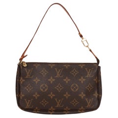 Louis Vuitton Brown Monogram Coated Canvas & Vachetta Leather Vintage Pochette