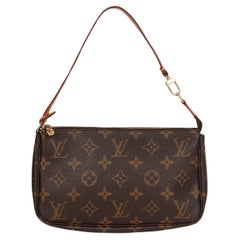 Louis Vuitton Brown Monogram Coated Canvas & Vachetta Leather Vintage Pochette 