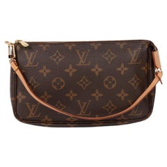 Louis Vuitton Brown Monogram Coated Canvas & Vachetta Leather Vintage Pochette