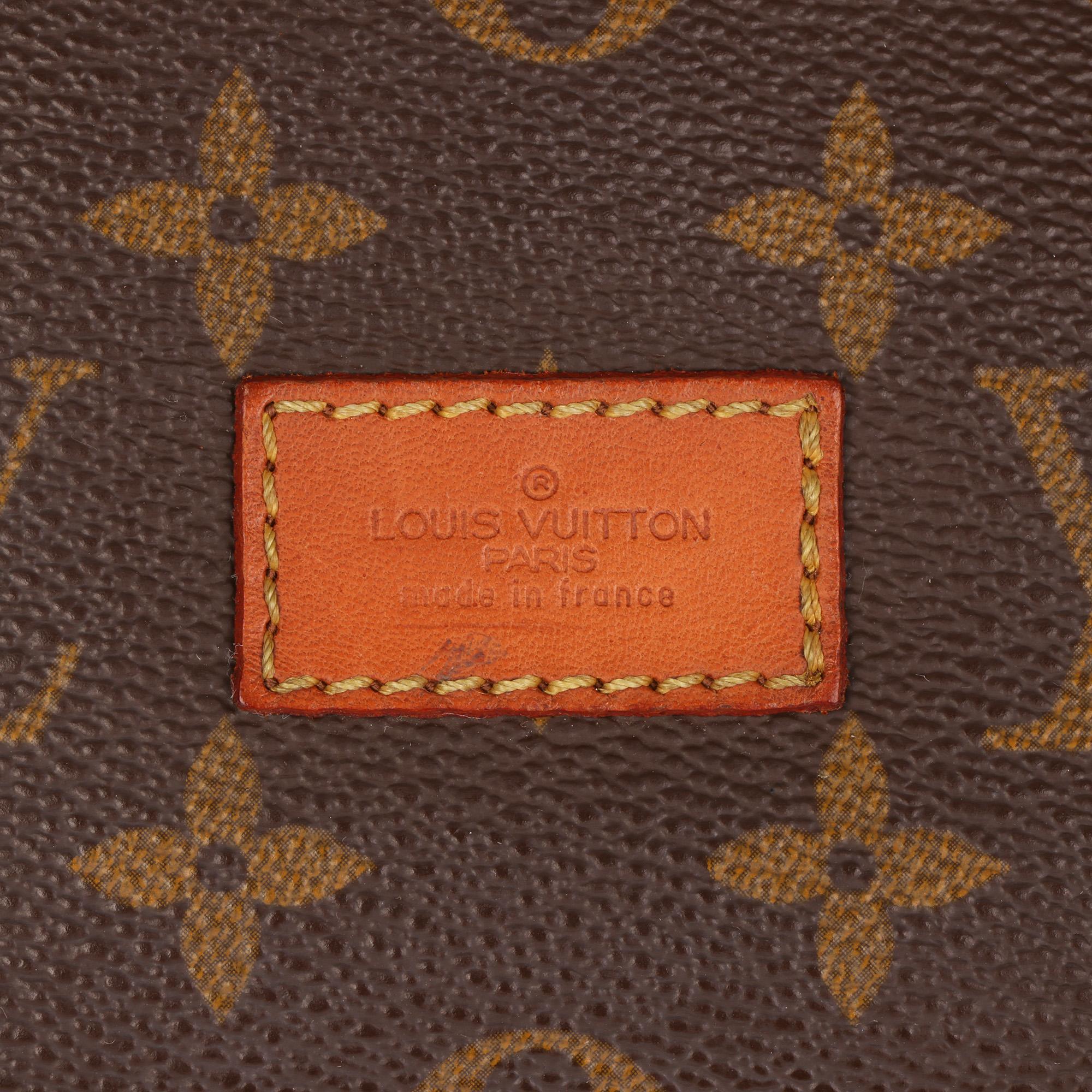 LOUIS VUITTON Brown Monogram Coated Canvas & Vachetta Leather Vintage Saumur 35 2