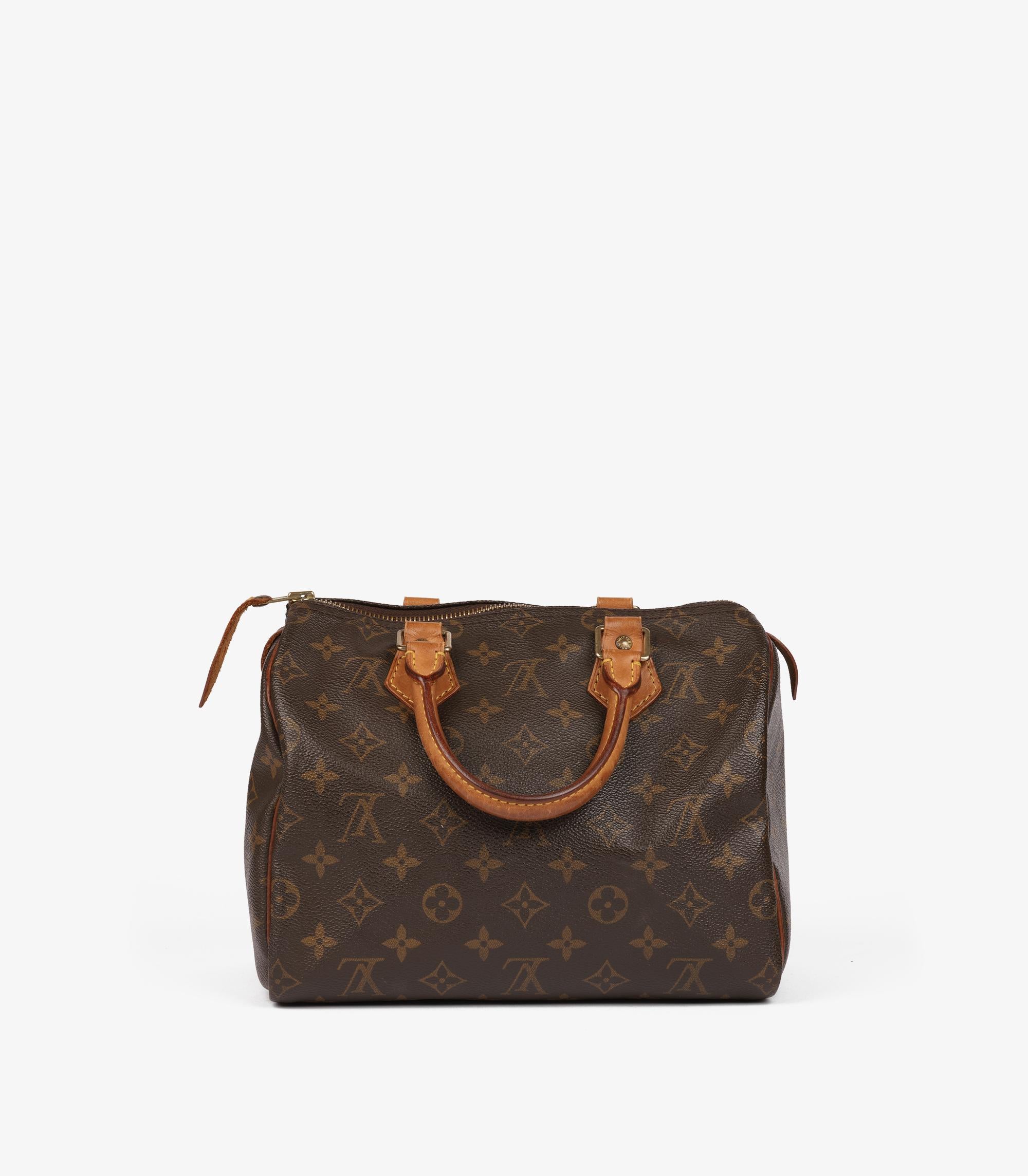 Louis Vuitton Brown Monogram Coated Canvas & Vachetta Leather Vintage Speedy 25 Bon état - En vente à Bishop's Stortford, Hertfordshire