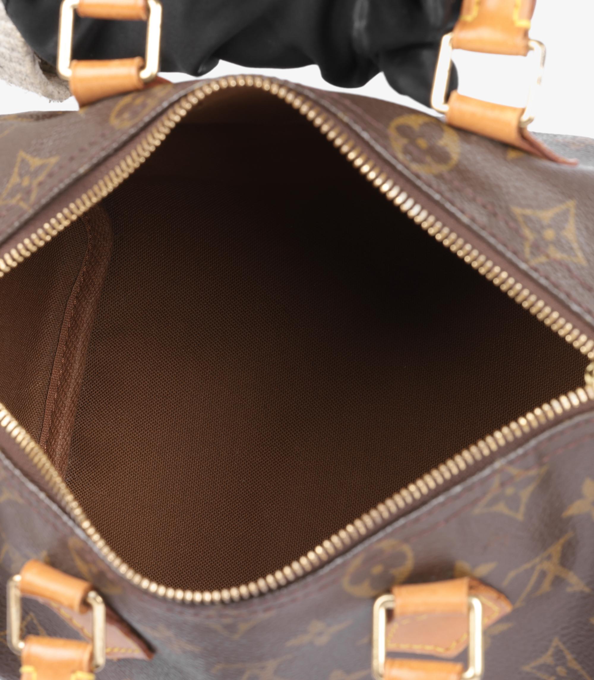 Louis Vuitton Brown Monogram Coated Canvas & Vachetta Leather Vintage Speedy 25 en vente 2