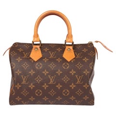Louis Vuitton Brown Monogram Coated Canvas & Vachetta Leather Vintage Speedy 25