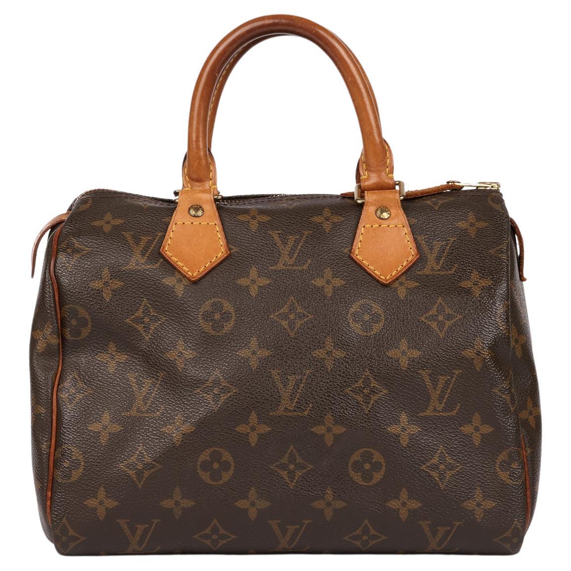Louis Vuitton Marrone Monogram in Tela e Pelle Vachetta Vintage Speedy 25