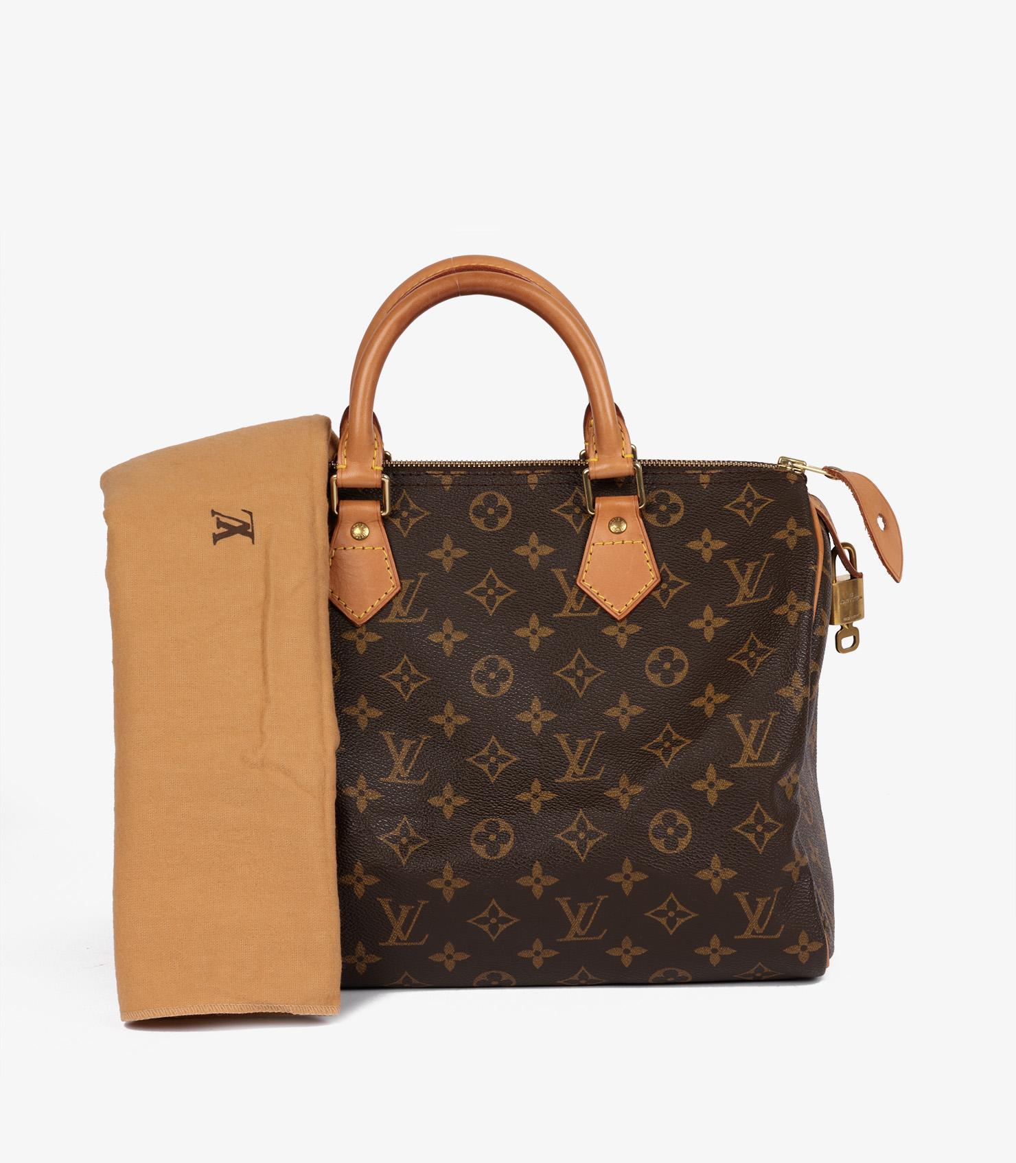 Louis Vuitton Brown Monogram Coated Canvas & Vachetta Leather Vintage Speedy 30 6