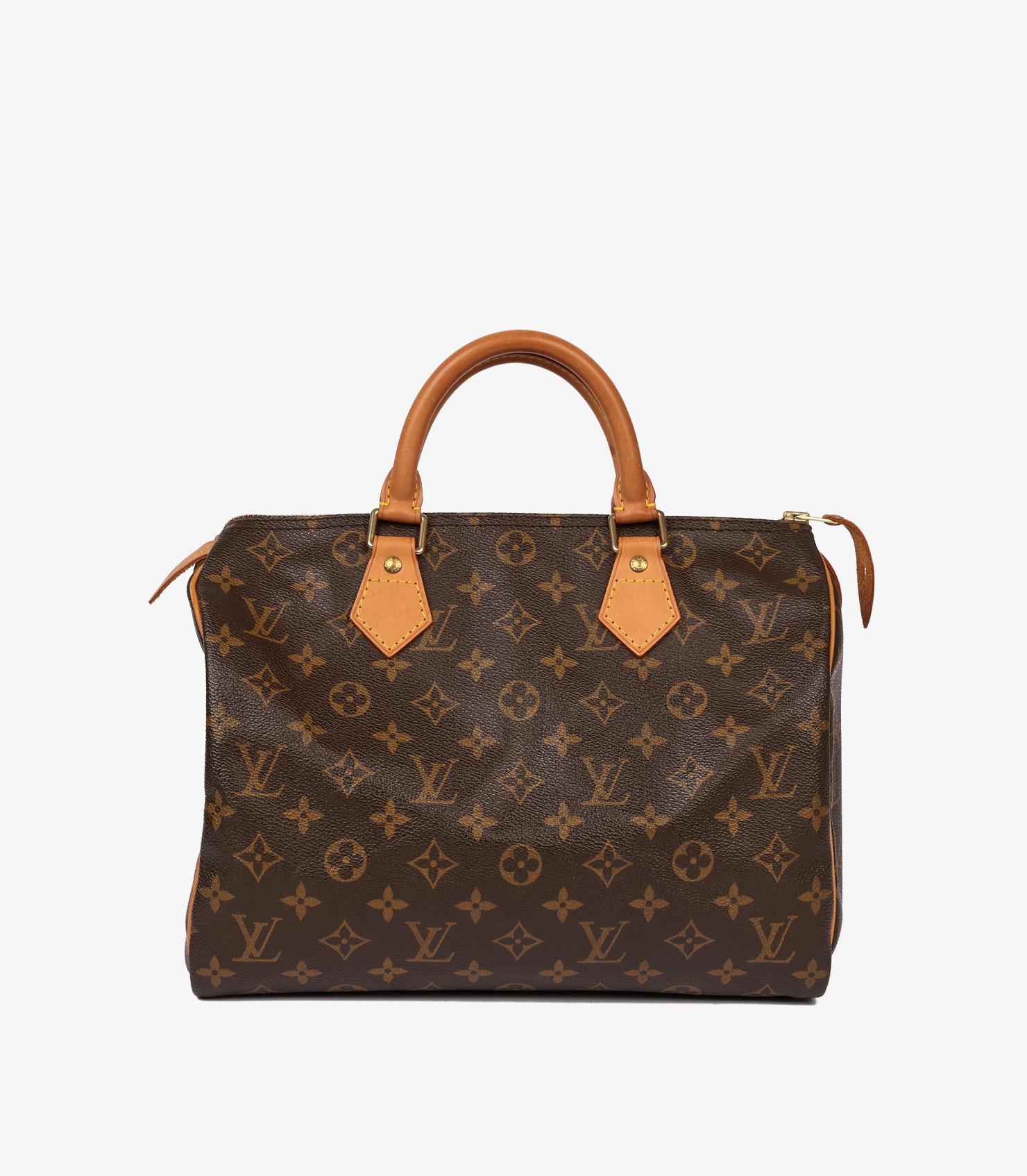 Louis Vuitton Brown Monogram Coated Canvas & Vachetta Leather Vintage Speedy 30 1