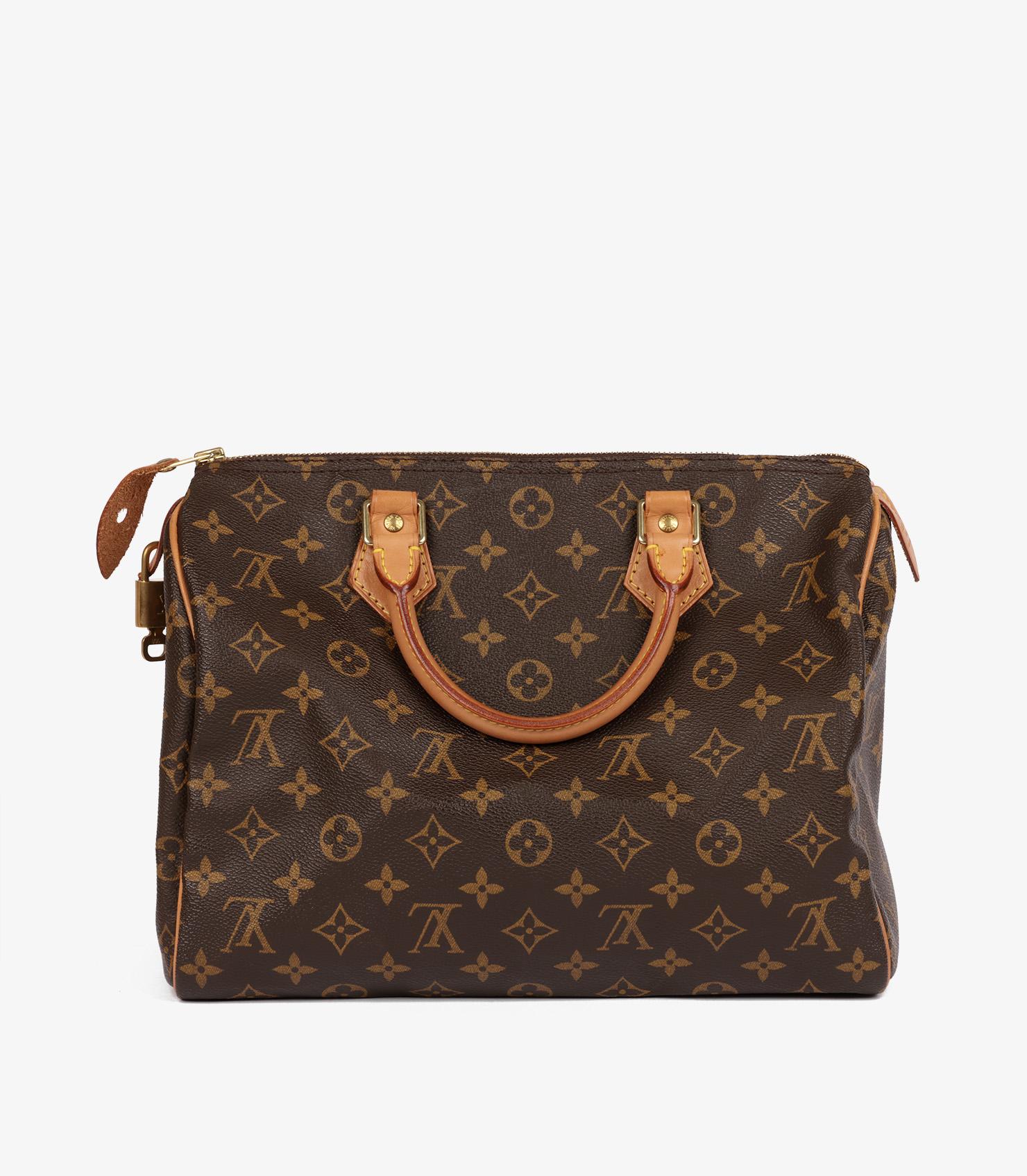 Louis Vuitton Brown Monogram Coated Canvas & Vachetta Leather Vintage Speedy 30 1