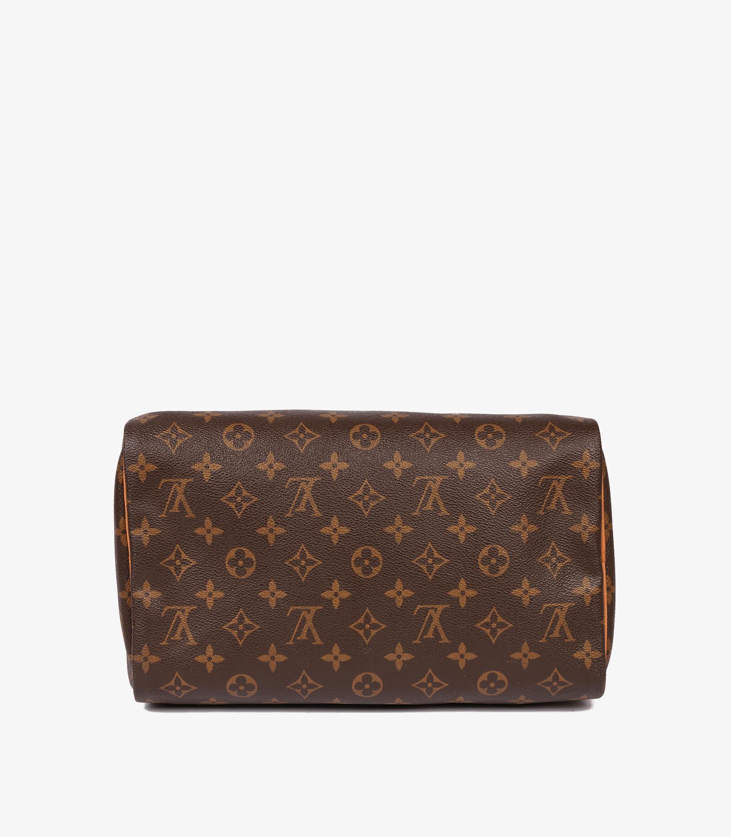 Louis Vuitton Brown Monogram Coated Canvas & Vachetta Leather Vintage Speedy 30 2