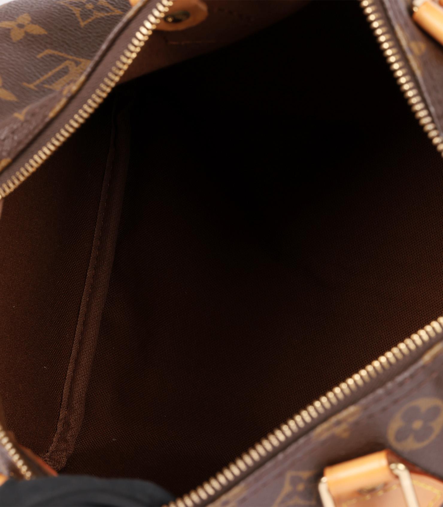 Louis Vuitton Brown Monogram Coated Canvas & Vachetta Leather Vintage Speedy 30 3