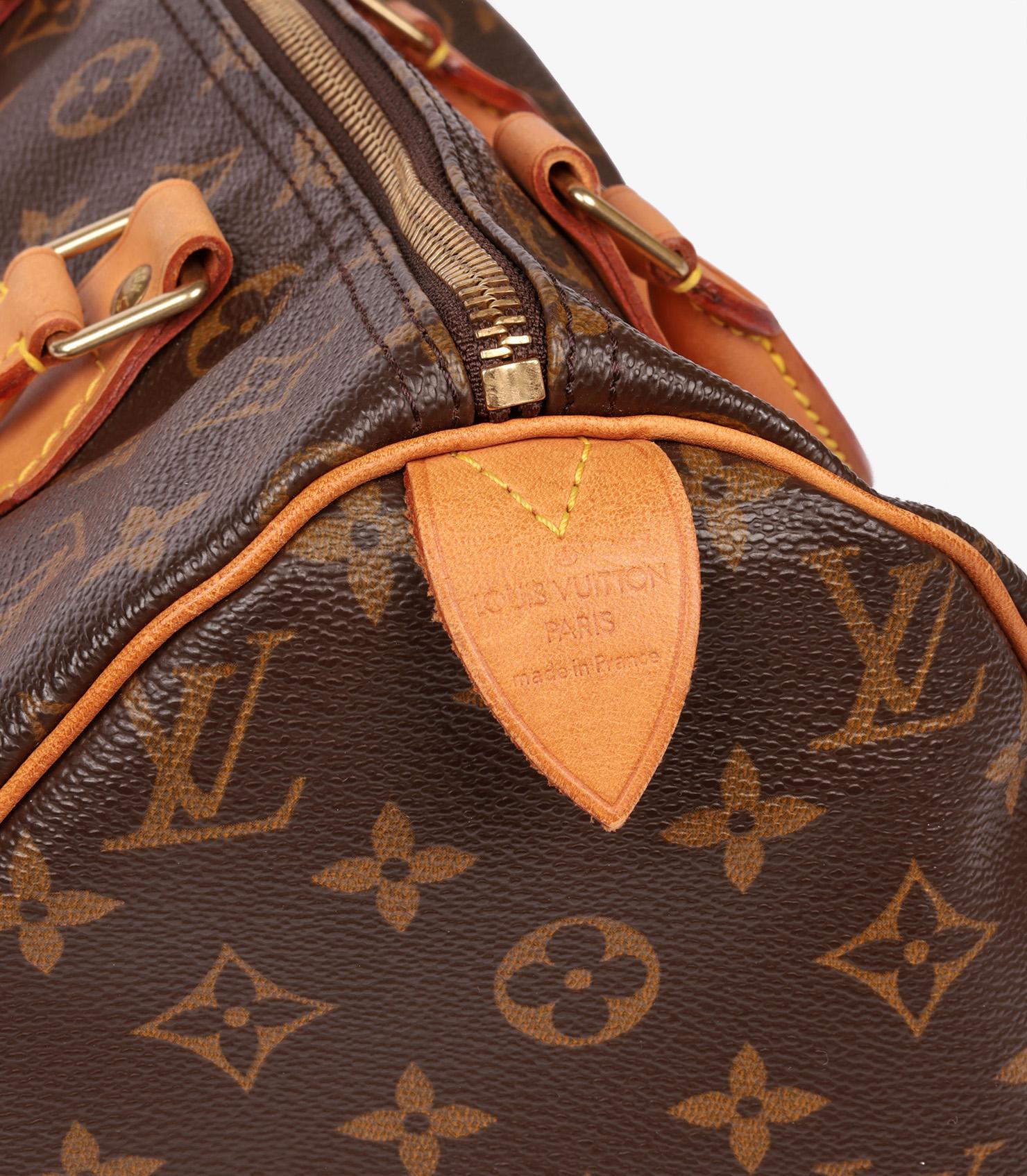 Louis Vuitton Brown Monogram Coated Canvas & Vachetta Leather Vintage Speedy 30 4