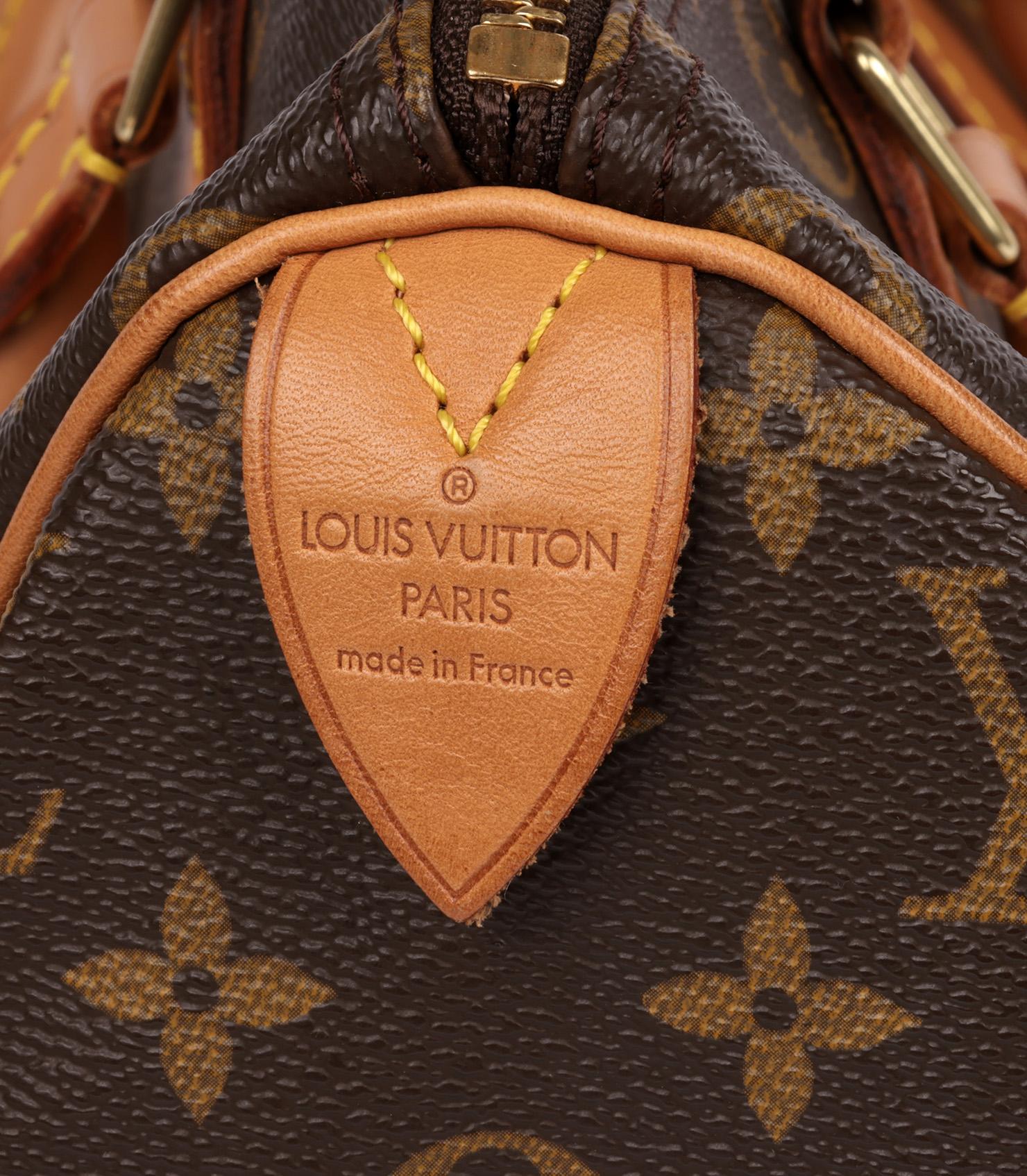 Louis Vuitton Brown Monogram Coated Canvas & Vachetta Leather Vintage Speedy 30 4