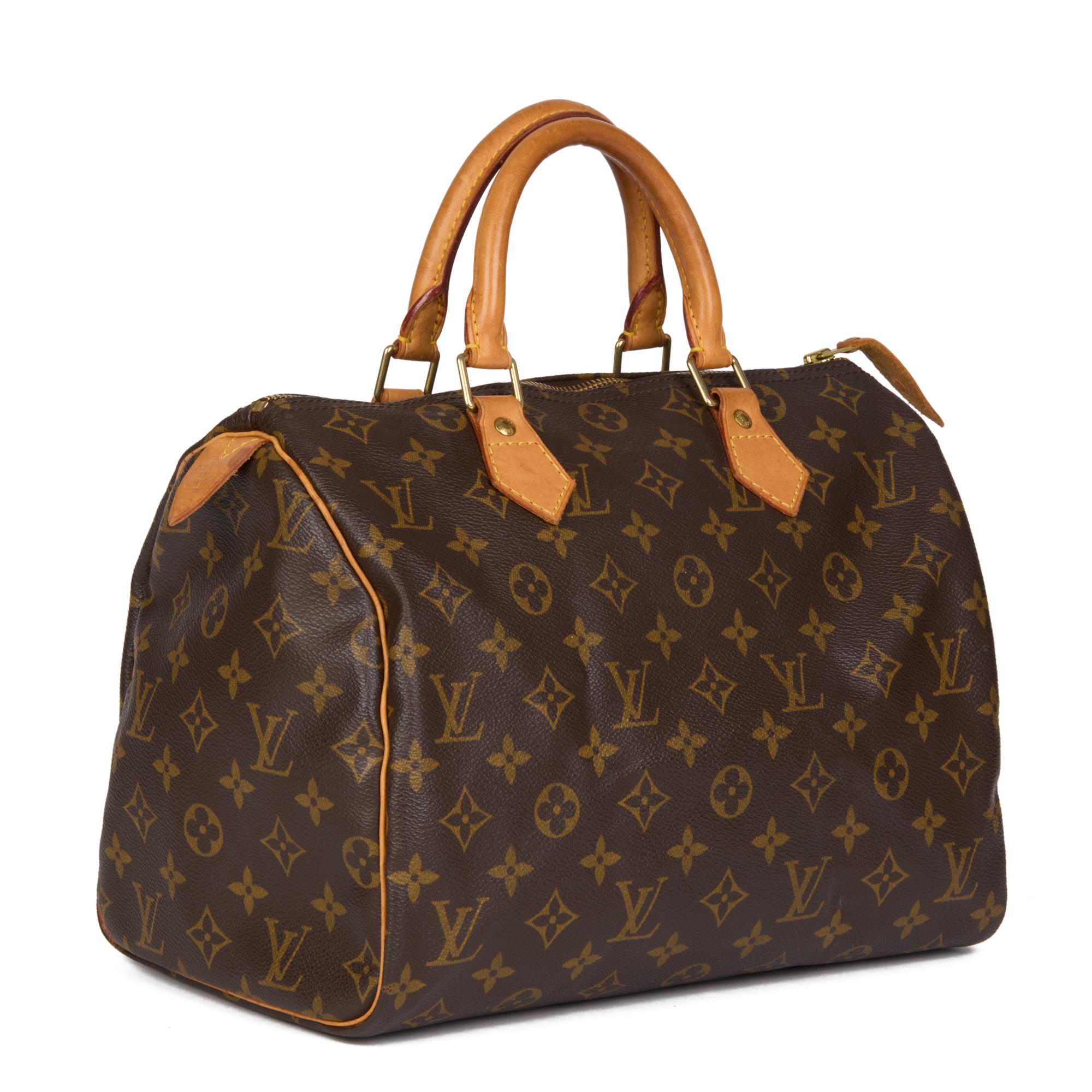 LOUIS VUITTON
Brown Monogram Coated Canvas & Vachetta Leather Vintage Speedy 35

Serial Number: MB0090
Age (Circa): 2000
Accompanied By: Louis Vuitton Dust Bag, Padlock, Keys
Authenticity Details: Date Stamp (Made in France) 
Gender: Ladies
Type: