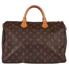 Louis Vuitton Brown Monogram Coated Canvas & Vachetta Leather Vintage Speedy 35