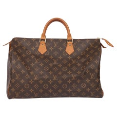 Louis Vuitton Brown Monogram Coated Canvas & Vachetta Leather Used Speedy 40