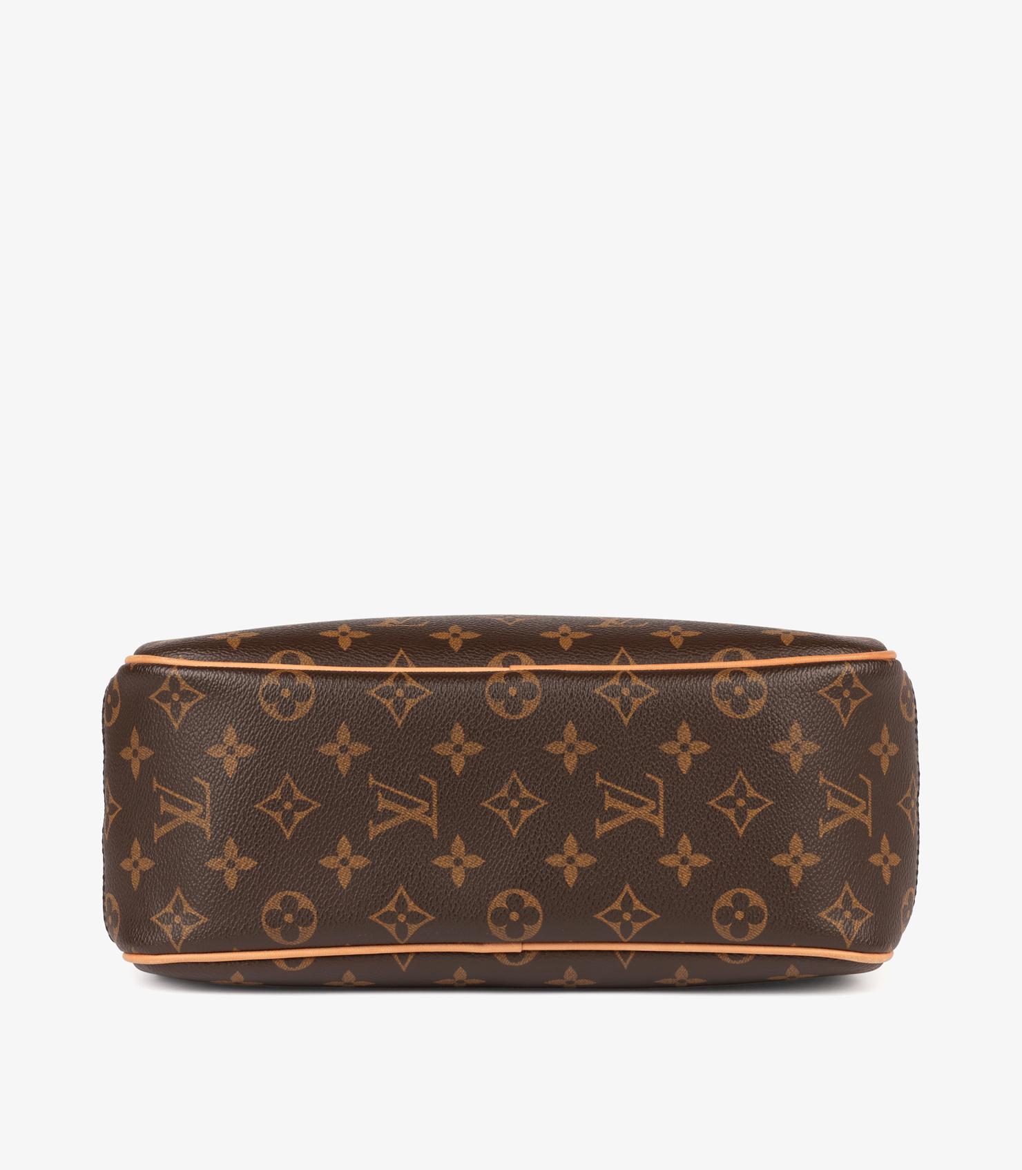 Louis Vuitton Brown Monogram Coated Canvas & Vachetta Leather Vintage Trouville en venta 2