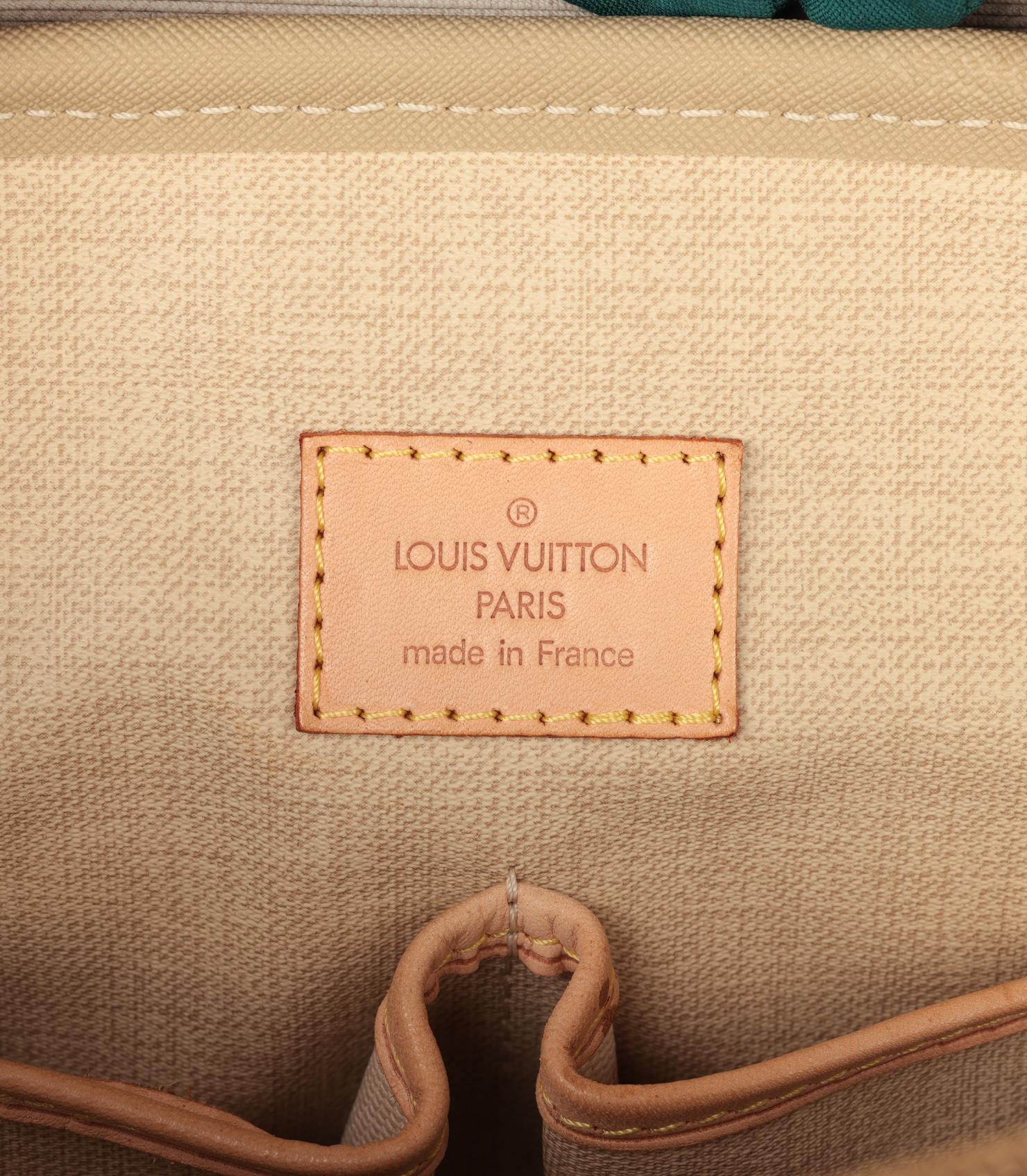 Louis Vuitton Brown Monogram Coated Canvas & Vachetta Leather Vintage Trouville en venta 3