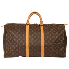 Louis Vuitton Brown Monogram Coated Canvas & Vachetta Retro Keepall 55