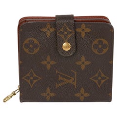 Louis Vuitton - Mocassins en toile marron à capuche MONOGRAM VINTAGE COMPACT ZIP WALLET