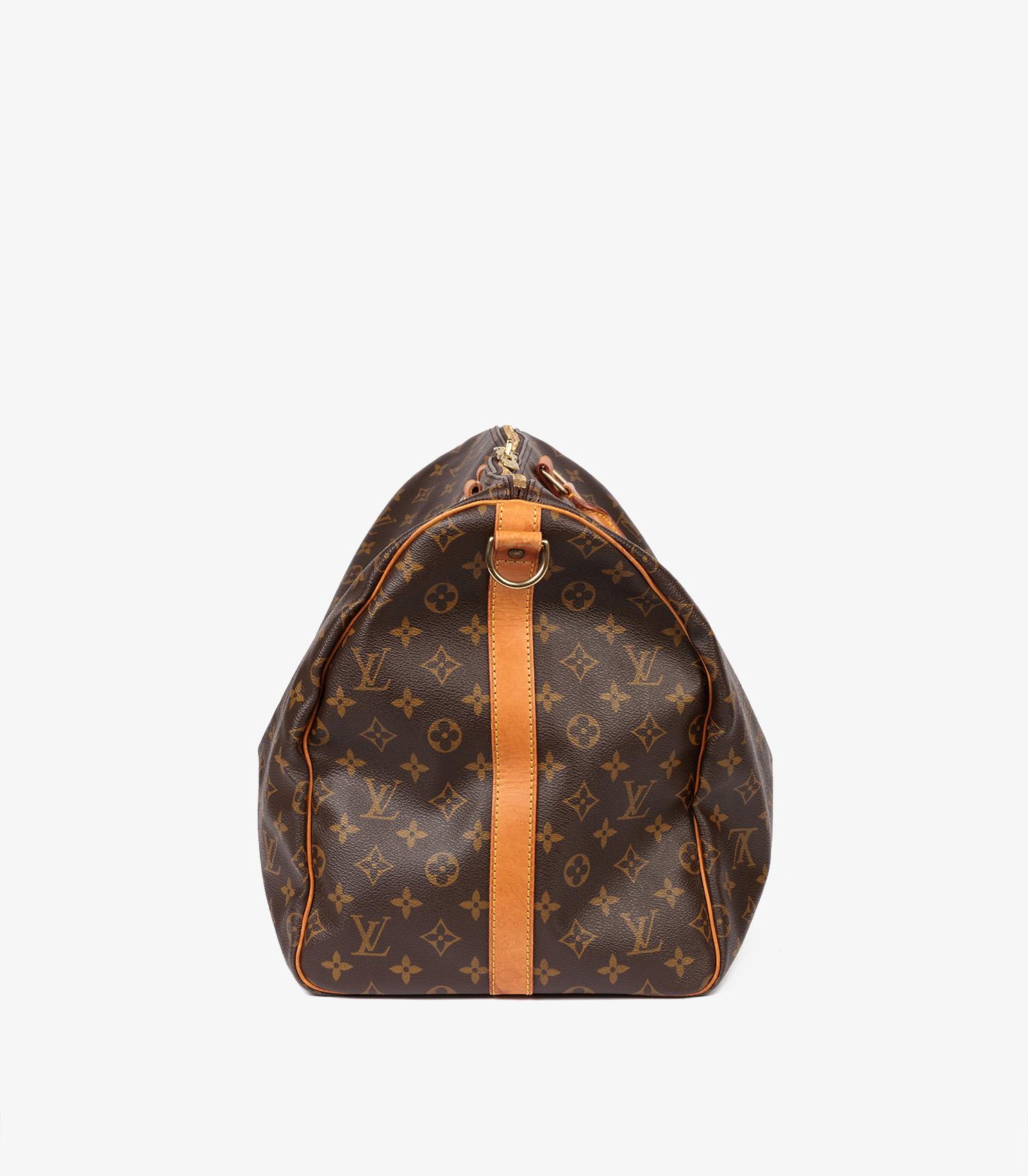 Louis Vuitton Brown Monogram Coated Canvas Vintage Keepall 55 Bandoulière In Excellent Condition In Bishop's Stortford, Hertfordshire