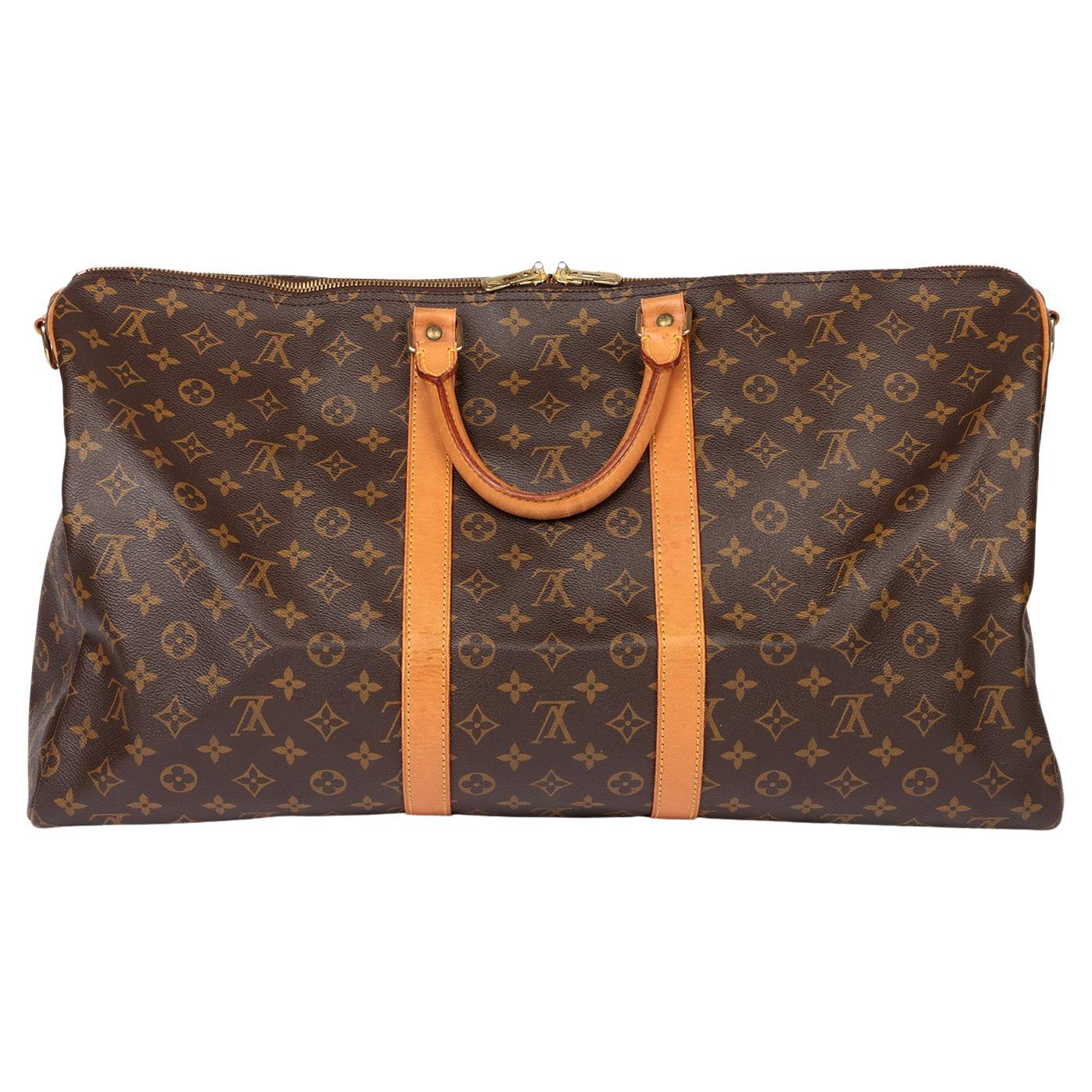 Louis Vuitton Brown Monogram Coated Canvas Vintage Keepall 55 Bandoulière