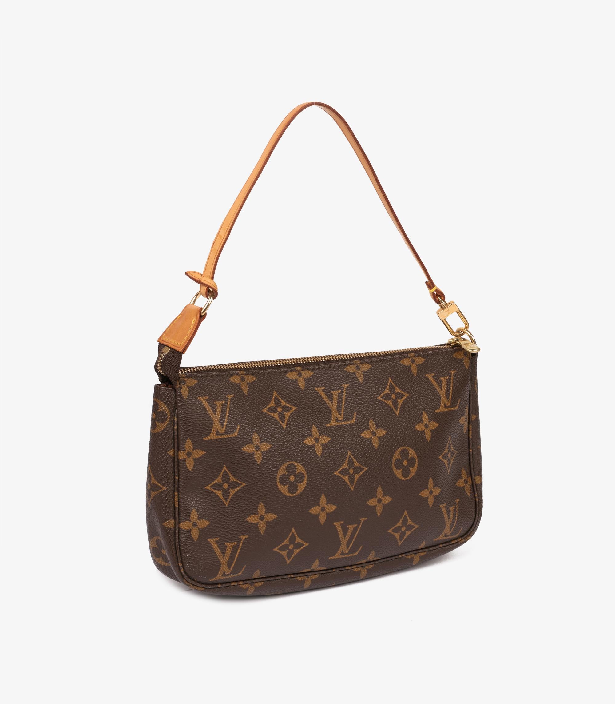 Black Louis Vuitton Brown Monogram Coated Canvas Vintage Pochette Accessoires