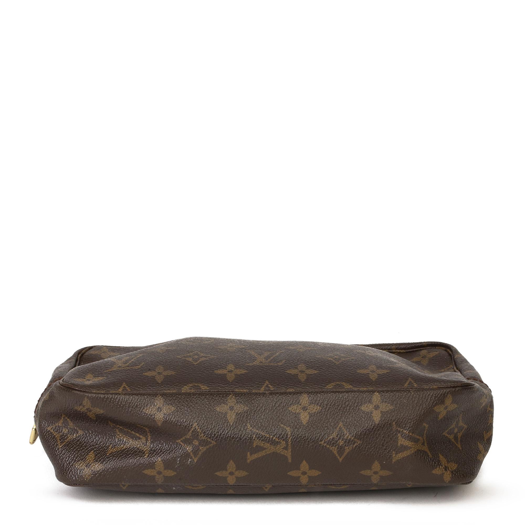 Women's or Men's Louis Vuitton Brown Monogram Coated Canvas Vintage Trousse Toilette 23