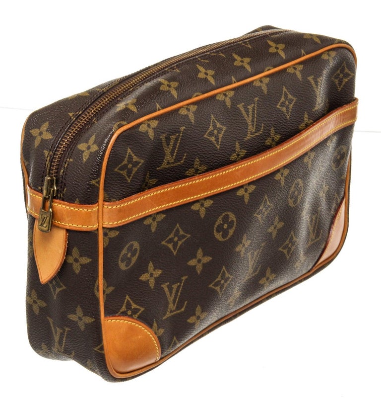 Louis Vuitton Brown Monogram Compiegne 28 Clutch Bag with monogram canvas  For Sale at 1stDibs