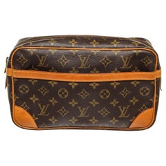 Louis Vuitton Brown Monogram Compiegne 28 Clutch Bag with monogram canvas